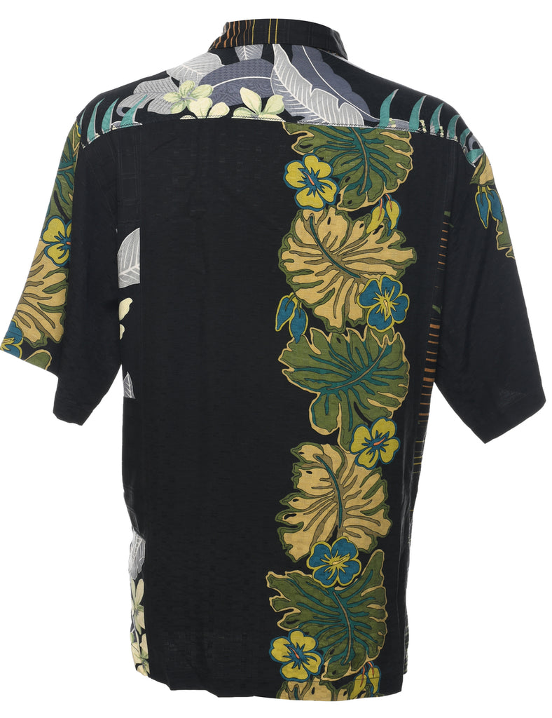 Silk Floral Hawaiian Shirt - M