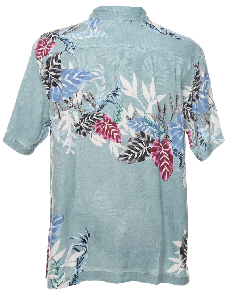 Silk Floral Hawaiian Shirt - M