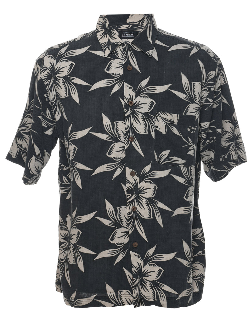 Silk Haggar Floral Hawaiian Shirt - M