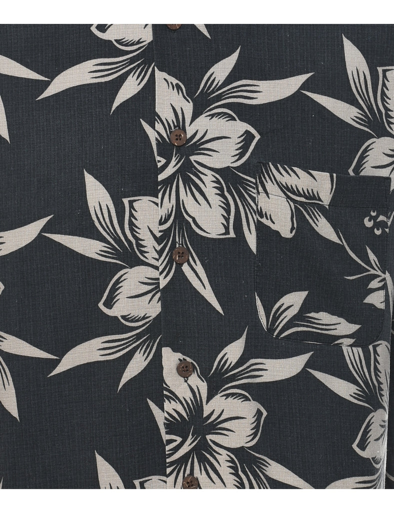 Silk Haggar Floral Hawaiian Shirt - M