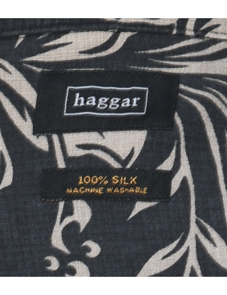 Silk Haggar Floral Hawaiian Shirt - M