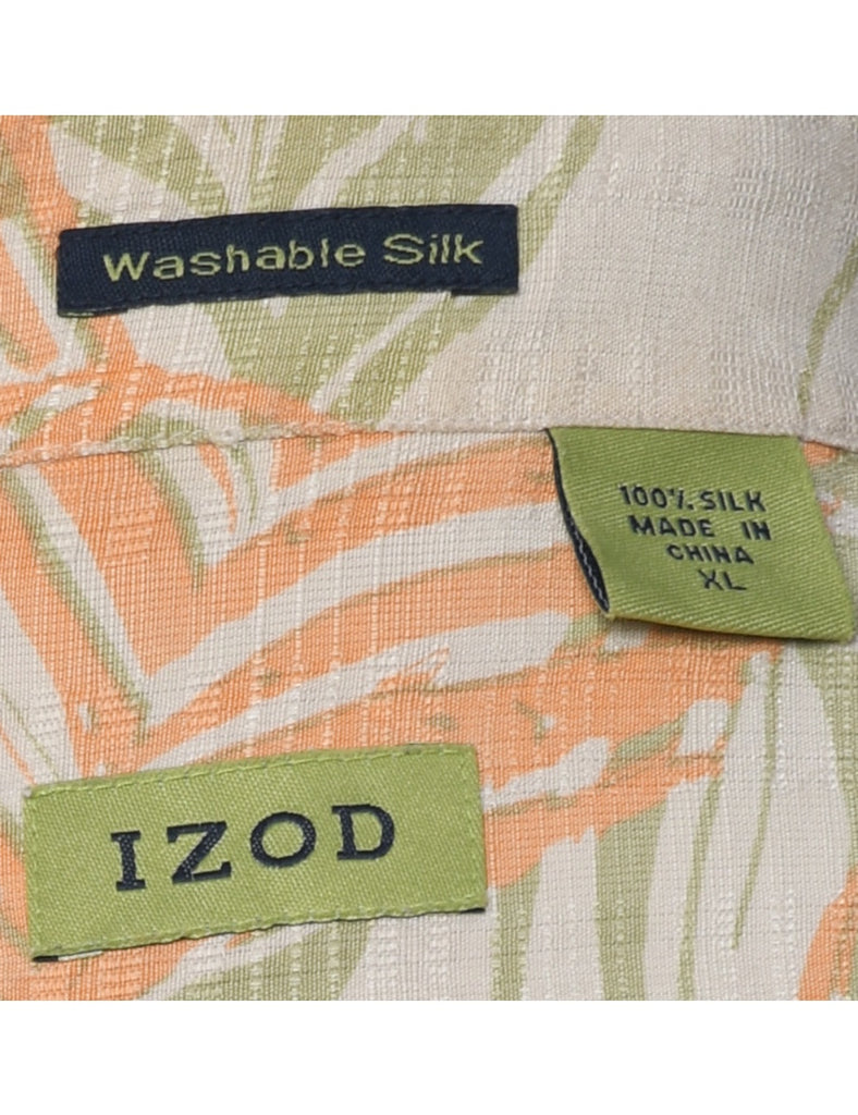Silk Izod Hawaiian Shirt - XL