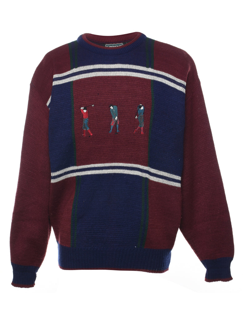 Sporty Striped Jumper - L