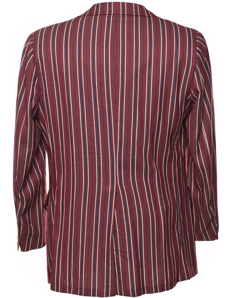 Stanley Blacker Striped Navy & Maroon Blazer - M
