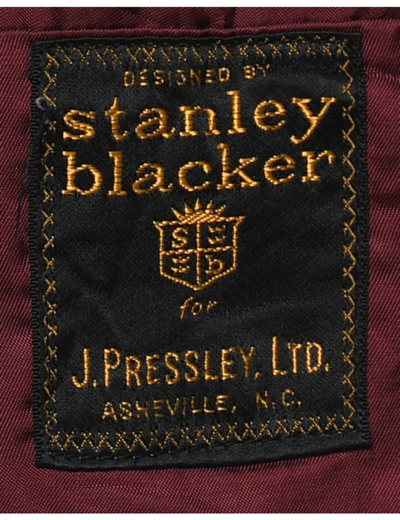 Stanley Blacker Striped Navy & Maroon Blazer - M