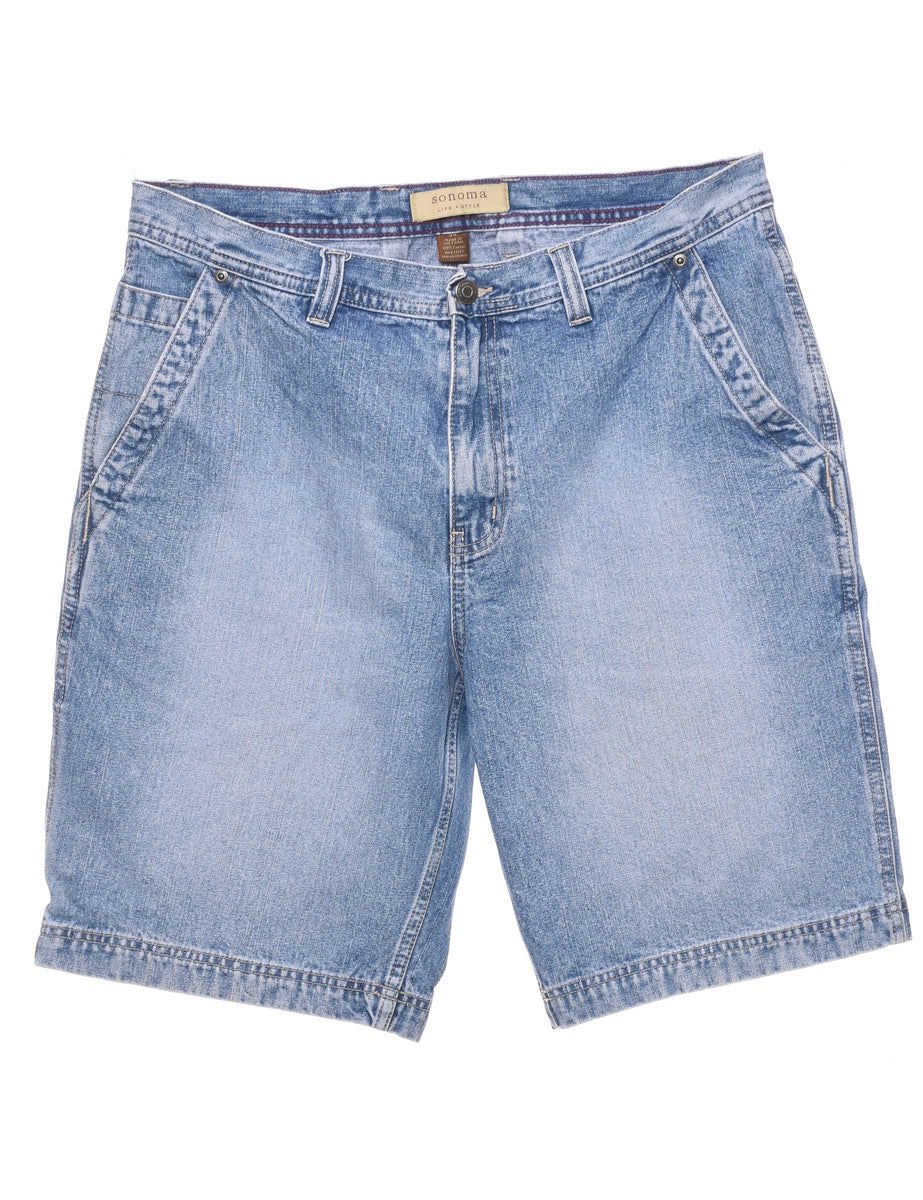 Stone Wash Denim Shorts W34 L10