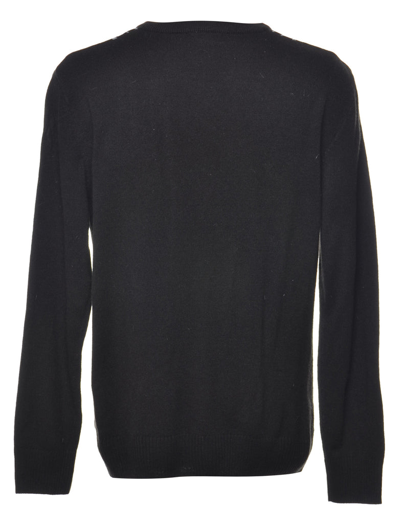 Striped Black Jumper - M