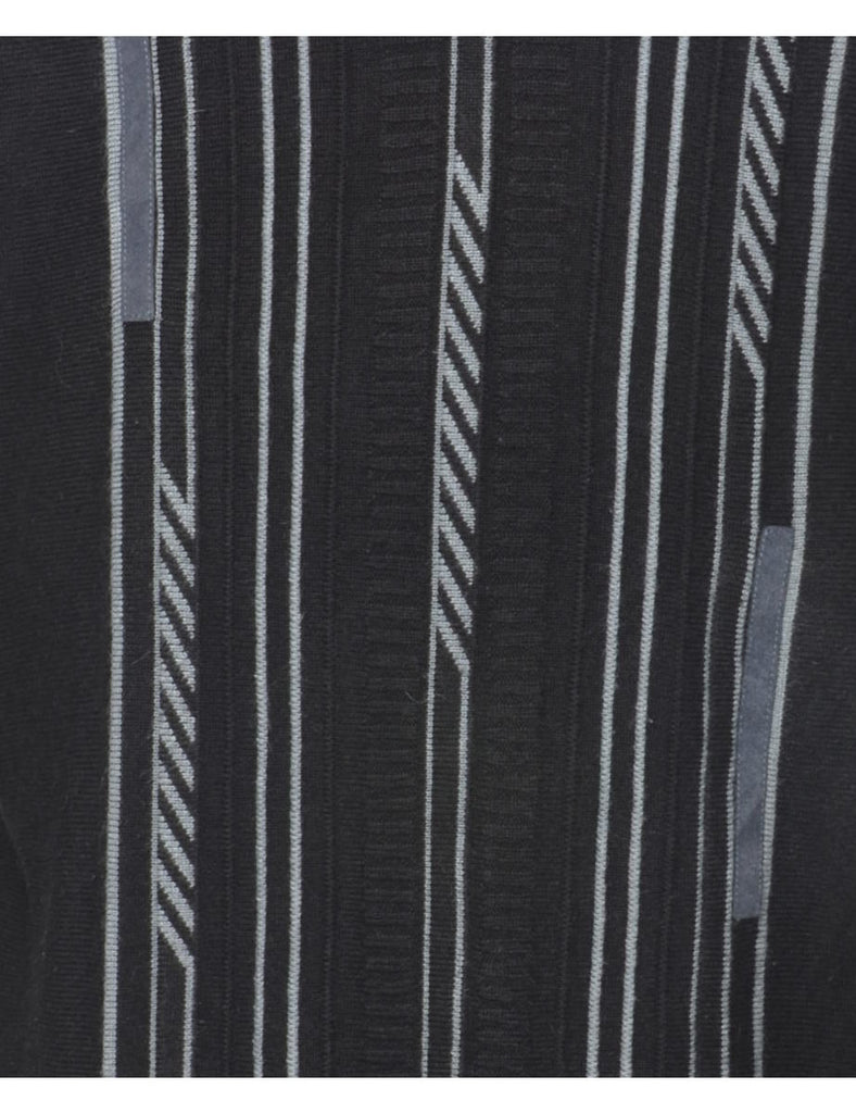 Striped Black Jumper - M