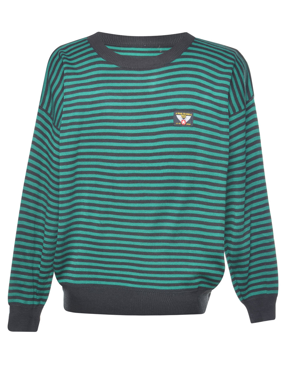 Black and green striped jumper hot sale