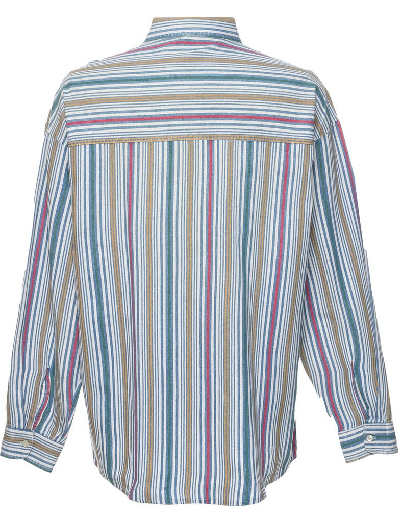 Striped Denim Shirt - L