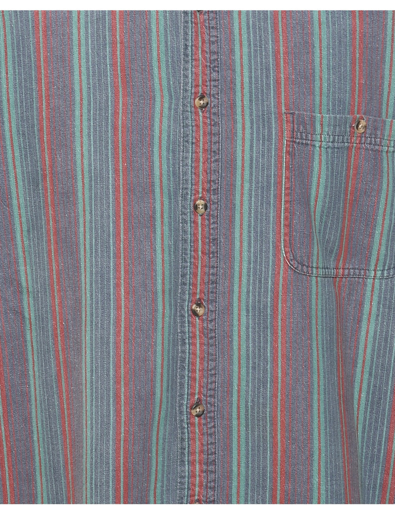 Striped Denim Shirt - L
