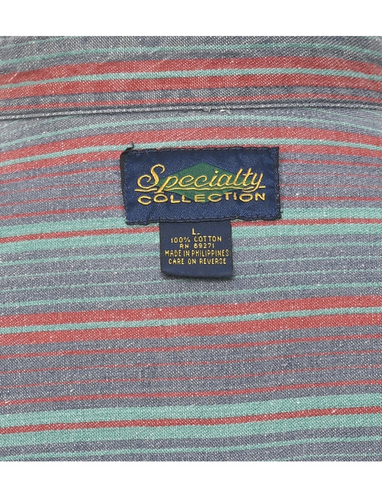 Striped Denim Shirt - L