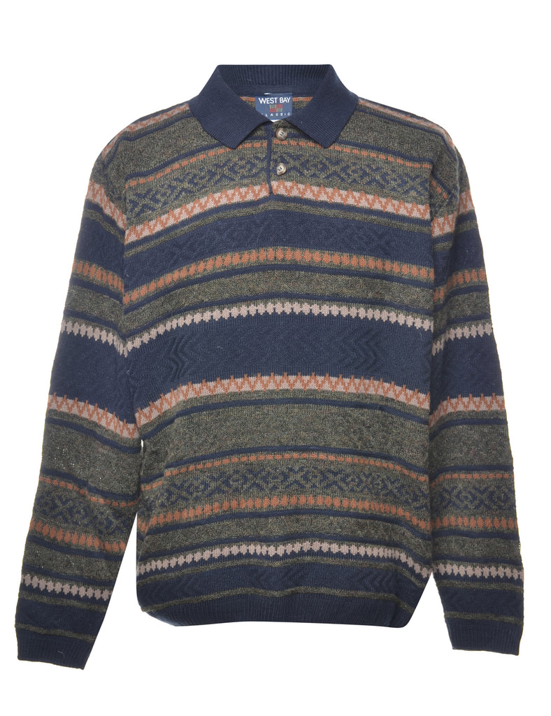 Striped Multi-colour Jumper - L