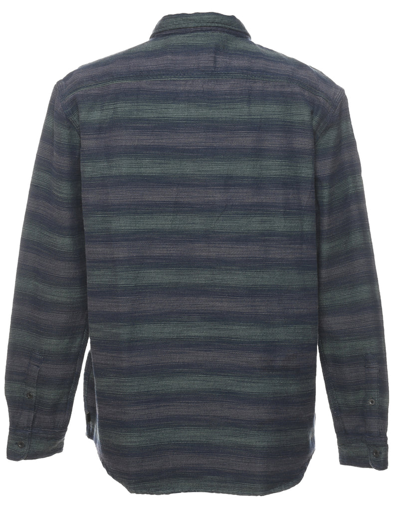 Striped Navy & Green Shirt - XL