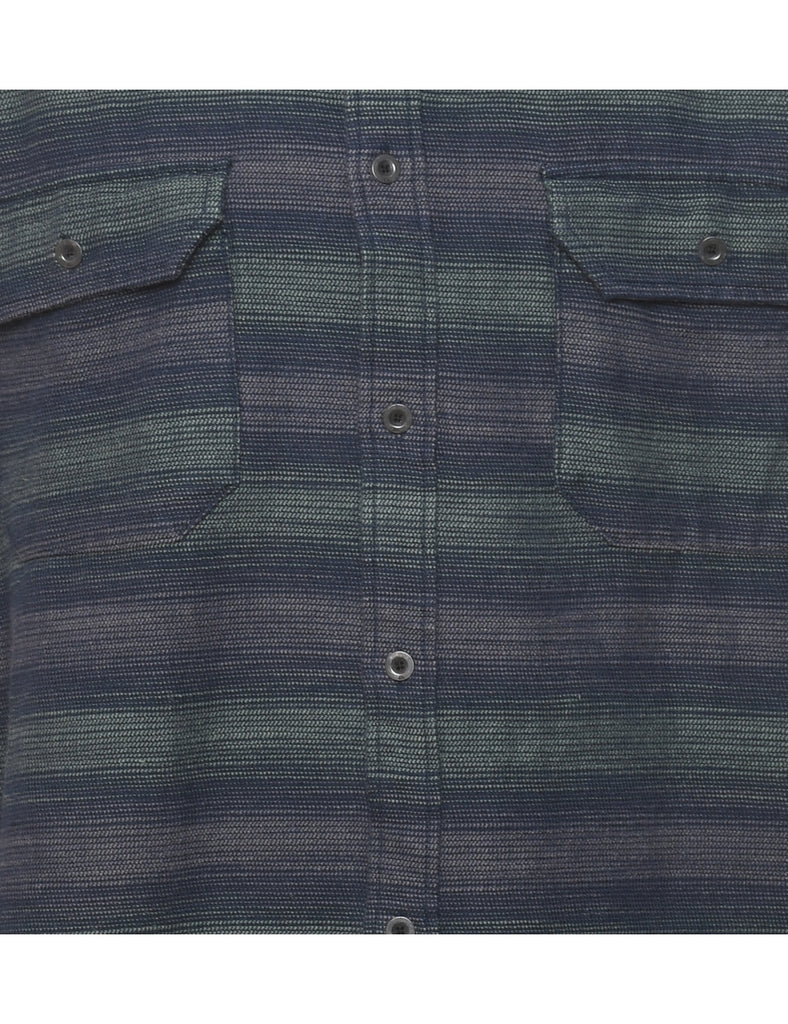 Striped Navy & Green Shirt - XL