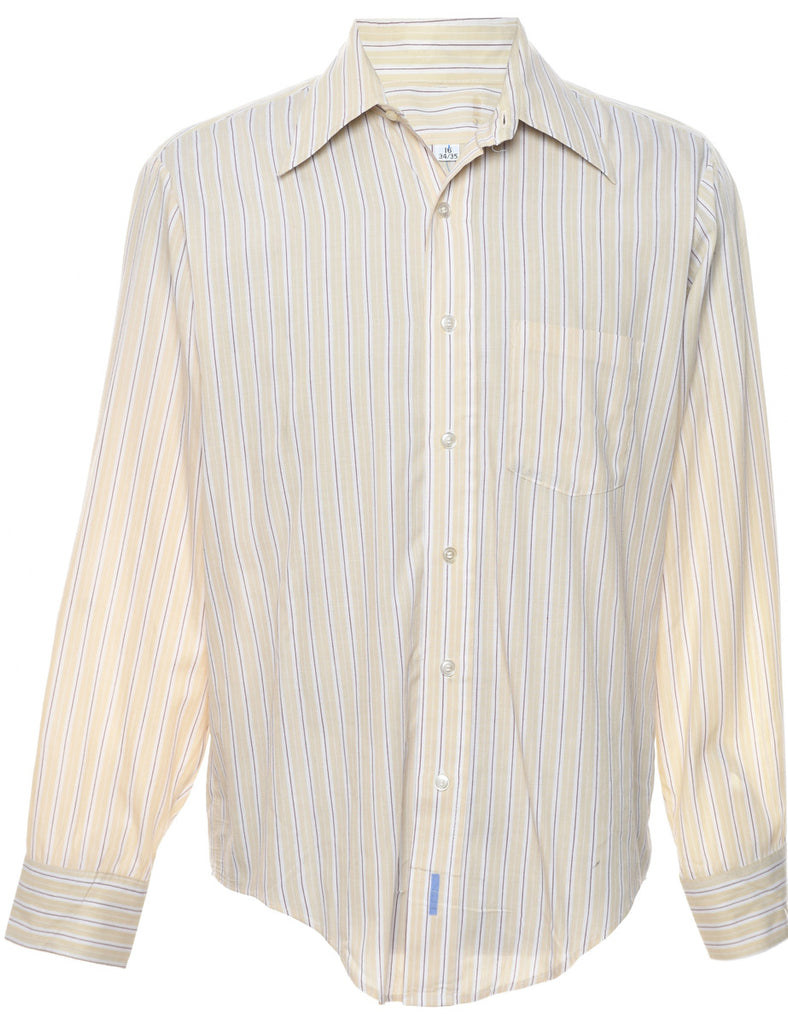 Striped Off White Shirt - L