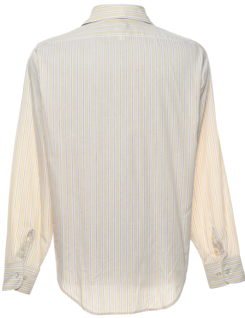 Striped Off White Shirt - L