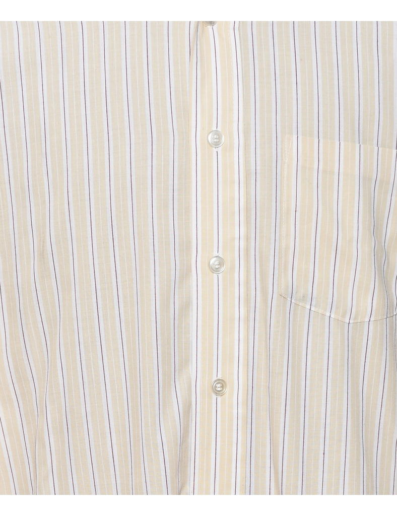 Striped Off White Shirt - L