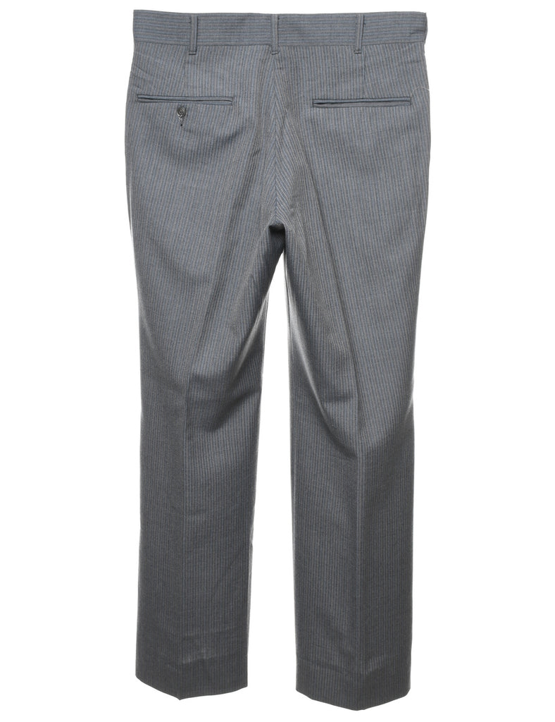 Striped Pattern Grey Casual Trousers - W32 L30