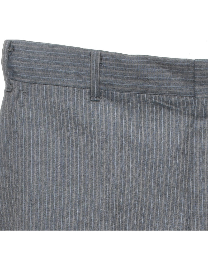 Striped Pattern Grey Casual Trousers - W32 L30
