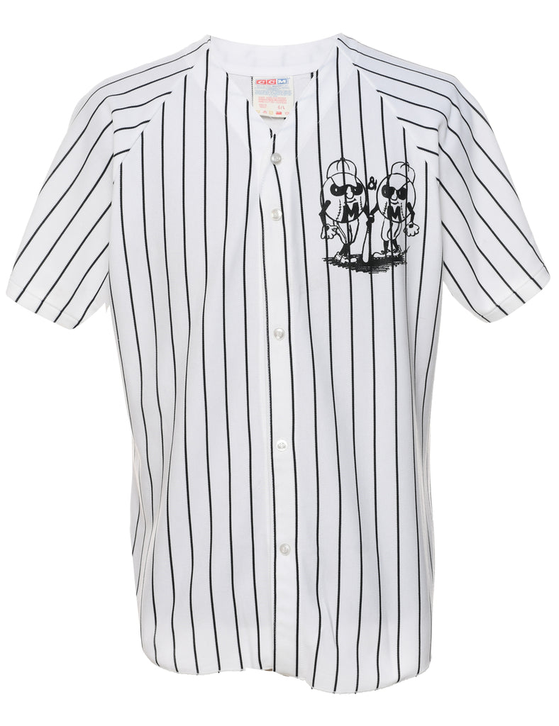 Striped Printed T-shirt - L