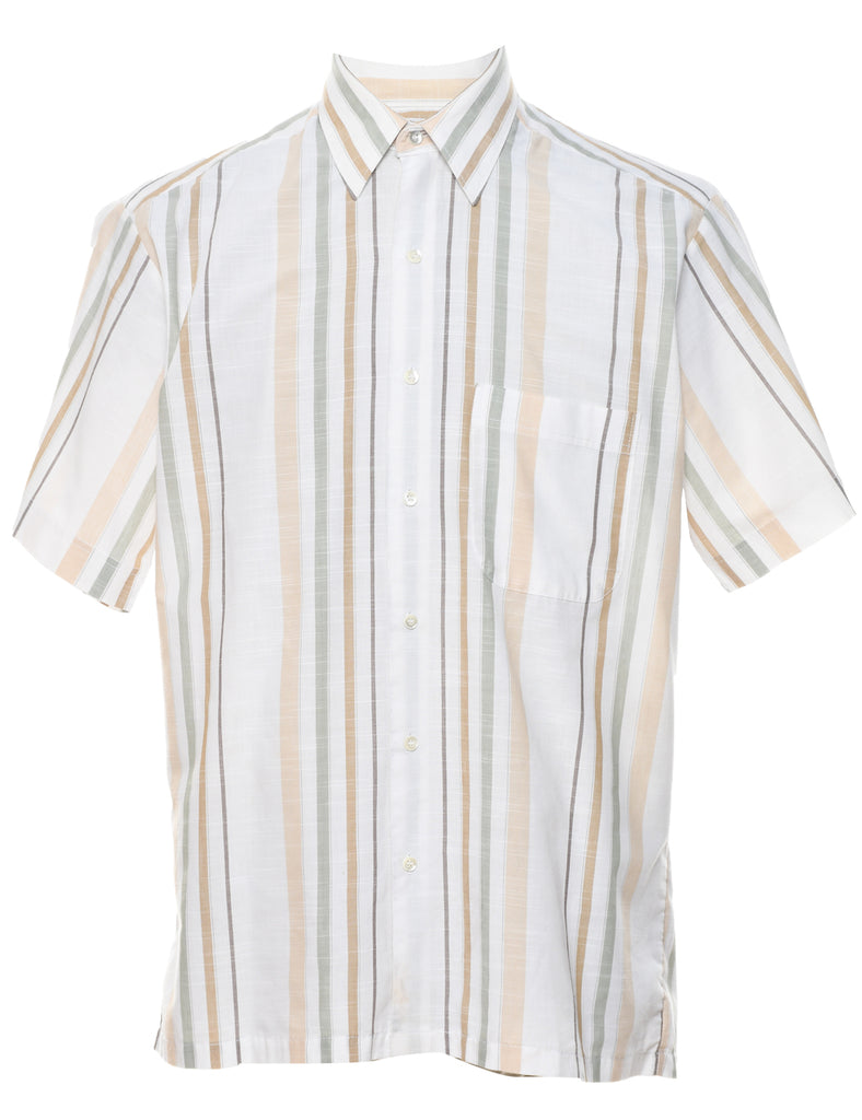 Striped Short Sleeved Shirt - M