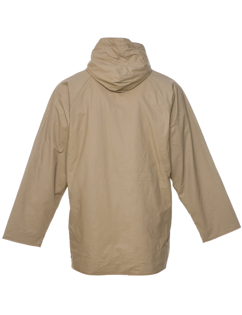 Tan Hooded Raincoat - L