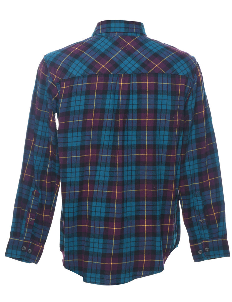 Teal Plaid Shirt - S