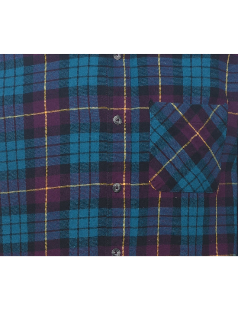 Teal Plaid Shirt - S