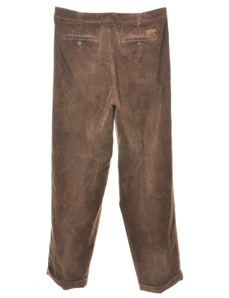 Timberland Brown Pleated Corduroy Trousers - W34 L34