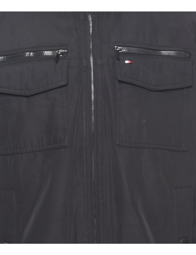 Tommy Hilfiger Black Zip-Front Jacket - XL