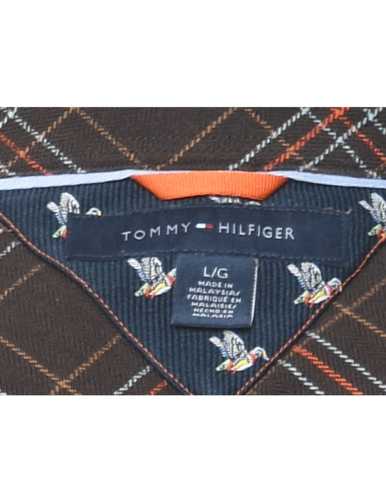 Tommy Hilfiger Checked Brown & Orange Flannel Shirt - L