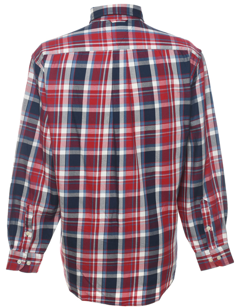 Tommy Hilfiger Navy & Red Flannel Checked Shirt - S