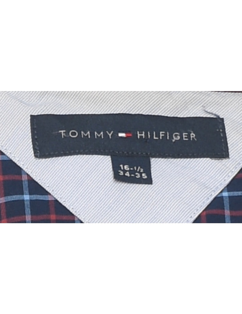 Tommy Hilfiger Navy, Red & White Checked Shirt - L