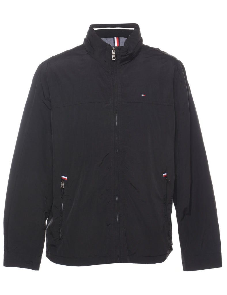 Tommy Hilfiger Printed Black & White 1990s Nylon Jacket - XL