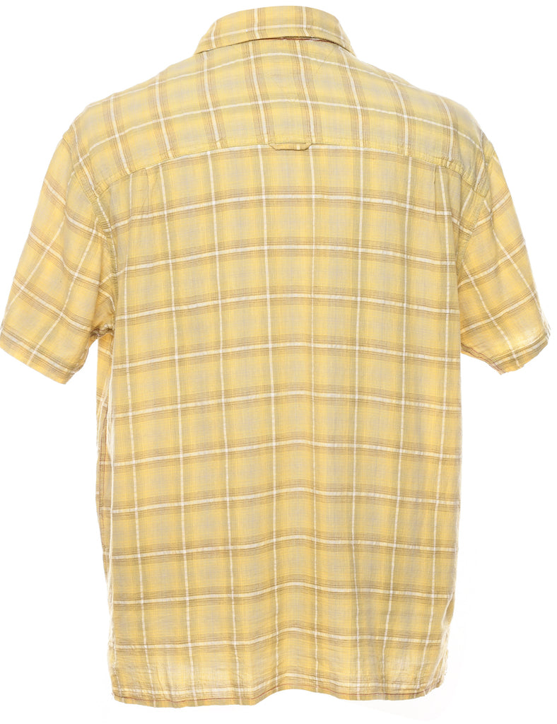 Tommy Jeans Yellow Checked Y2K Shirt - M