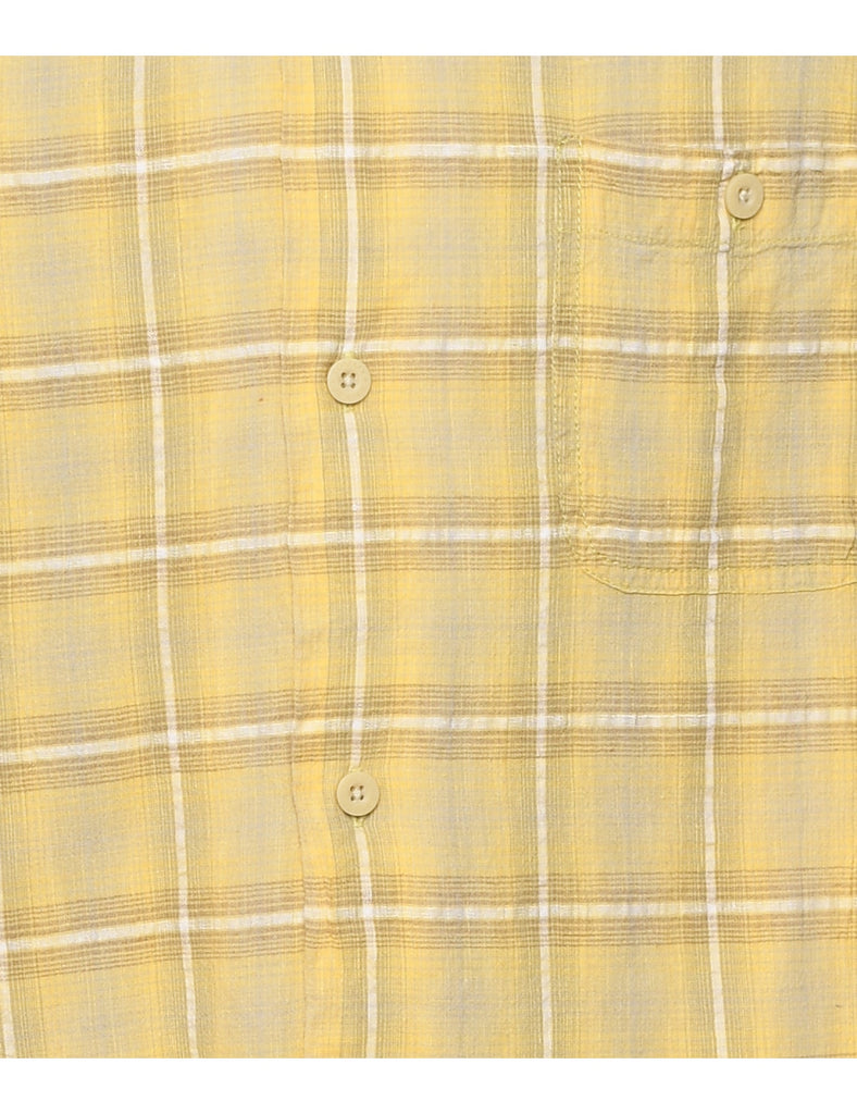 Tommy Jeans Yellow Checked Y2K Shirt - M