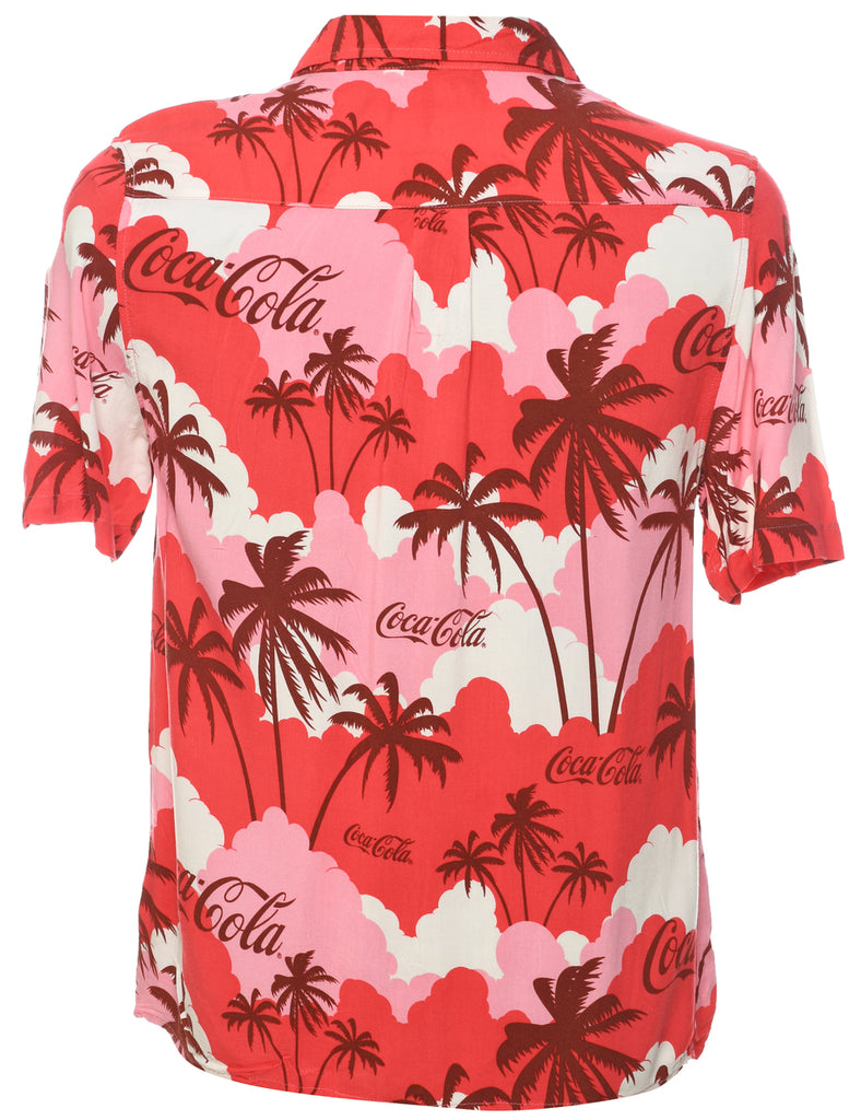 Tropical Coca Cola Print Hawaiian Shirt - S