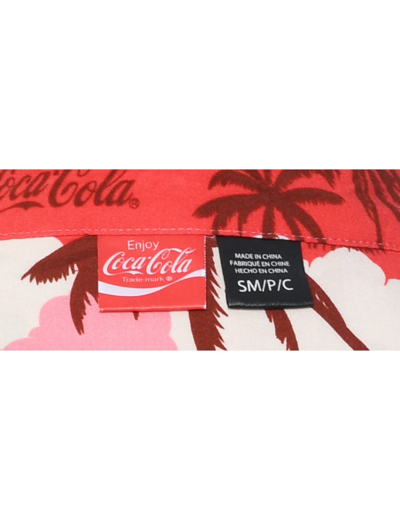 Tropical Coca Cola Print Hawaiian Shirt - S