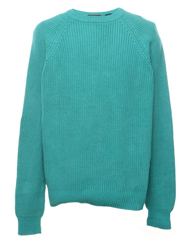 Turquoise Cable Knit Jumper - L