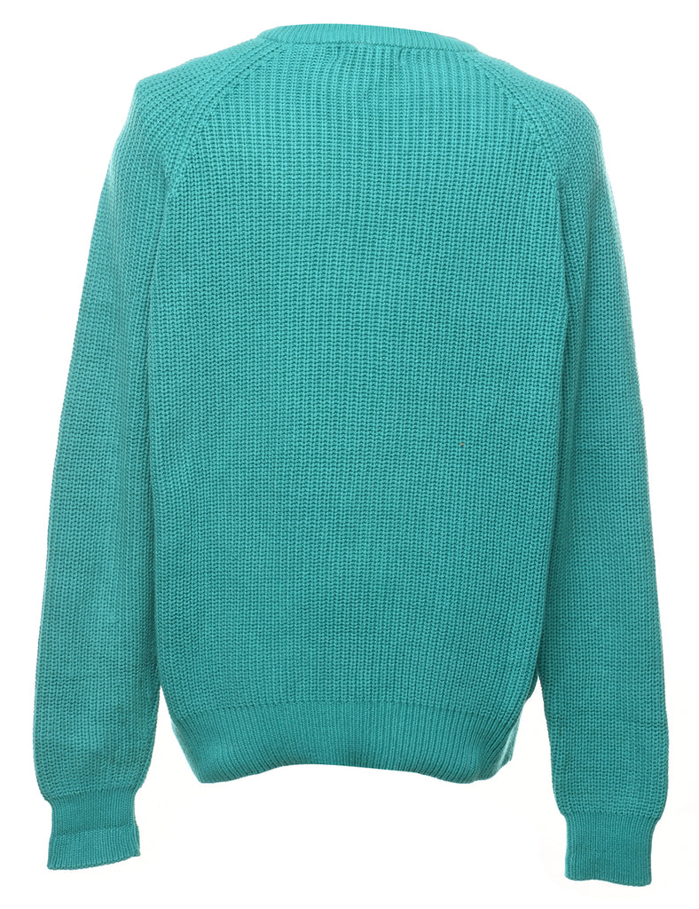 Turquoise Cable Knit Jumper - L