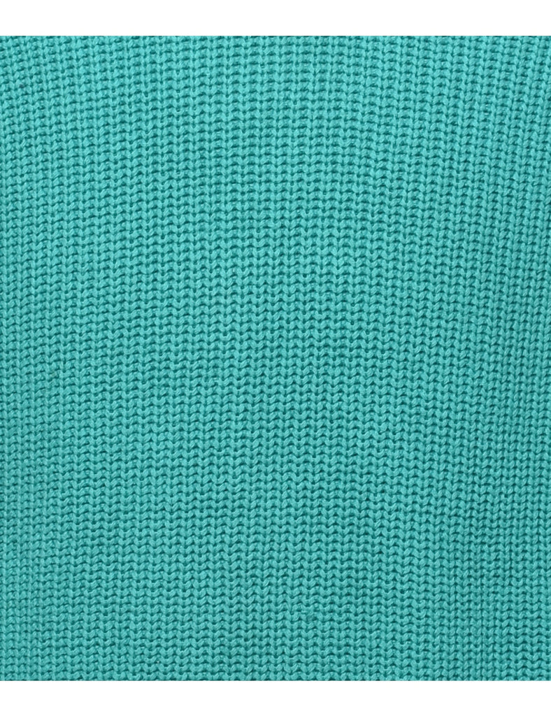 Turquoise Cable Knit Jumper - L