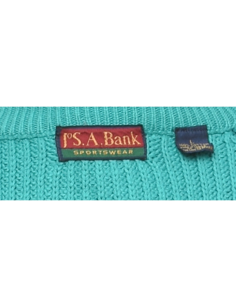 Turquoise Cable Knit Jumper - L