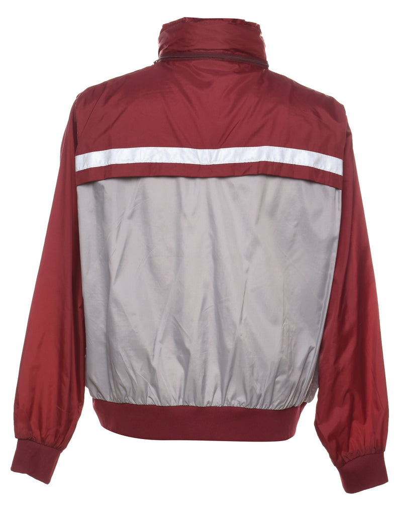 Two-Tone Maroon & Grey Nylon Jacket - XL