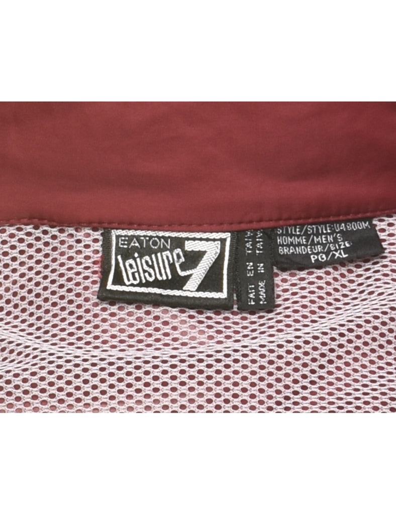 Two-Tone Maroon & Grey Nylon Jacket - XL