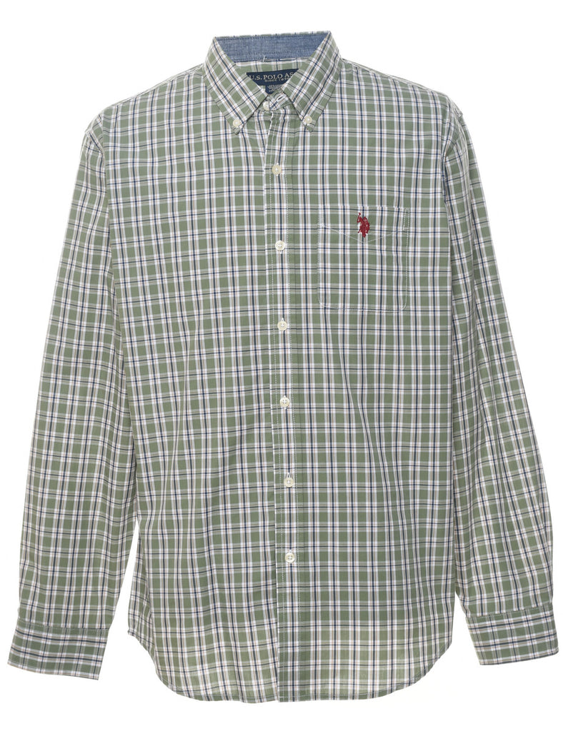 U.S.Polo Assn. Green Checked Shirt - L