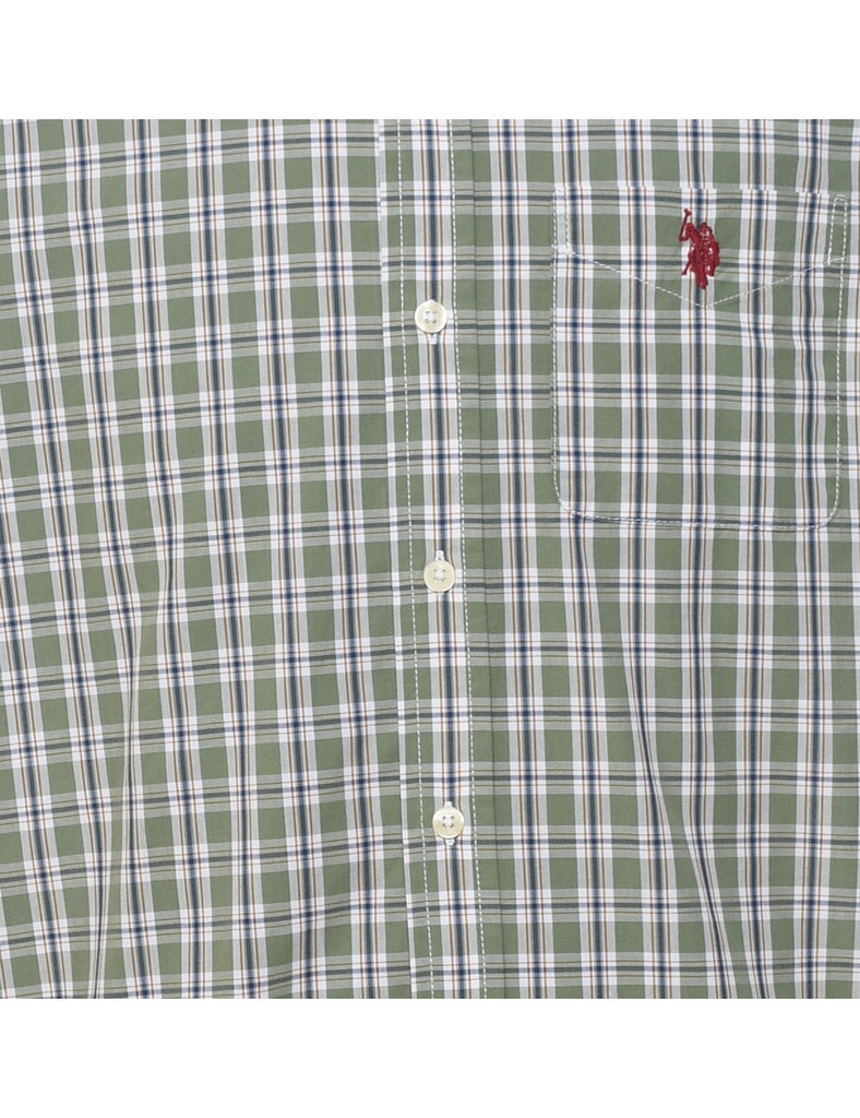 U.S.Polo Assn. Green Checked Shirt - L