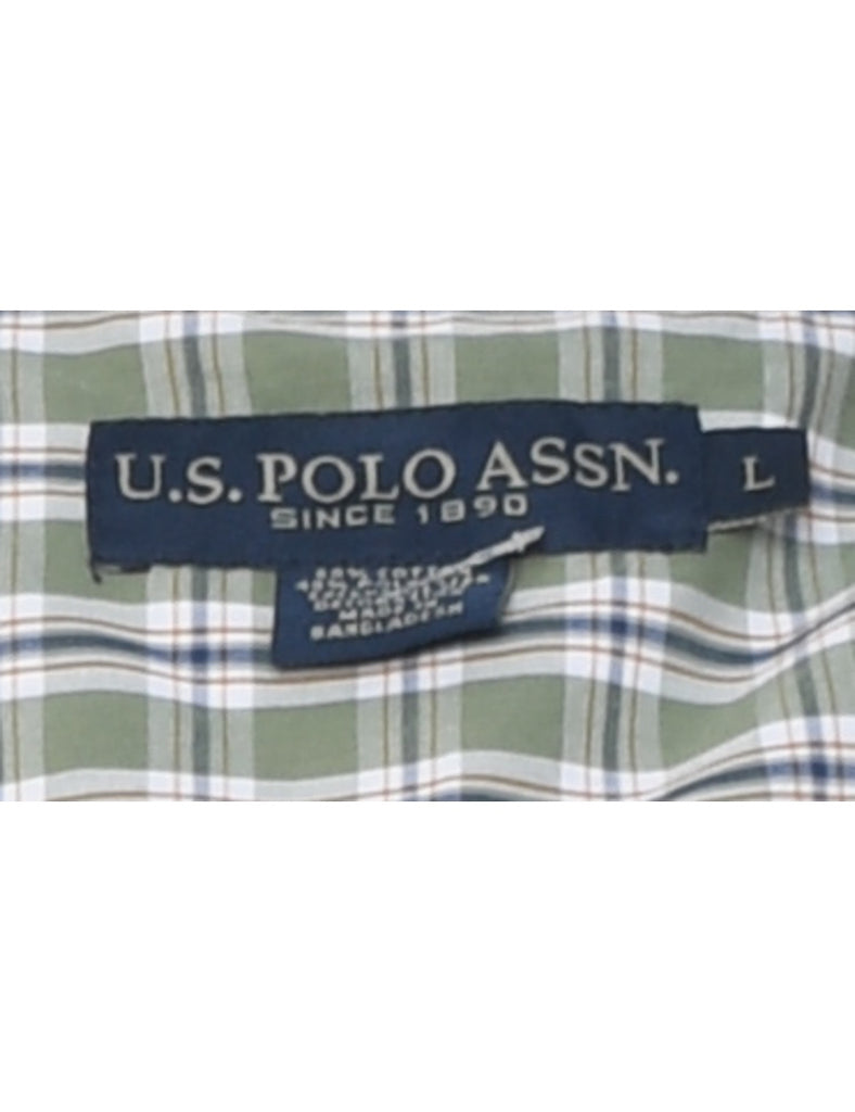 U.S.Polo Assn. Green Checked Shirt - L