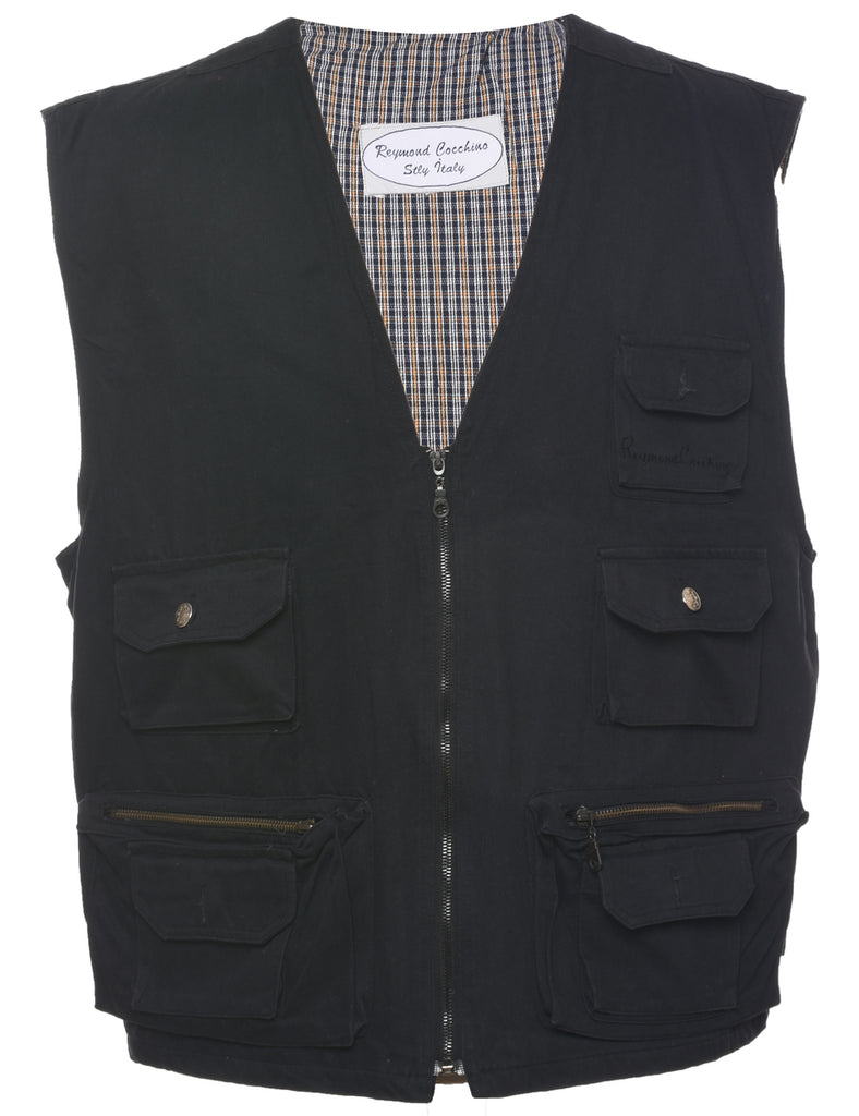 Utilitarian Black Waistcoat - XL