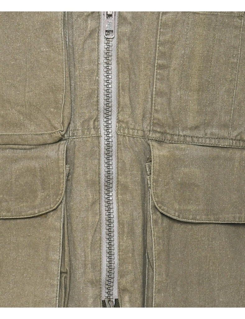 Utilitarian Olive Green Waistcoat - M